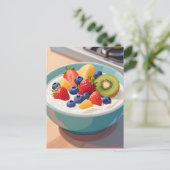 Früchte-Joghurt-Schale Postkarte (Stehend Vorderseite)