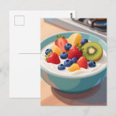Früchte-Joghurt-Schale Postkarte (Vorne/Hinten)