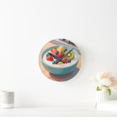 Früchte-Joghurt-Schale Runde Wanduhr (Zuhause)