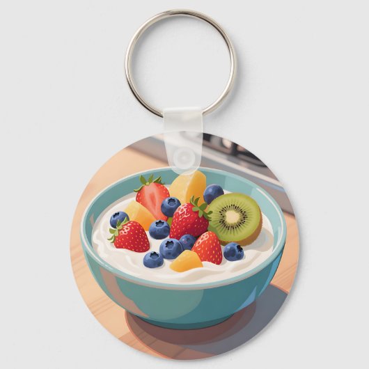 Früchte-Joghurt-Schale Schlüsselanhänger (Vorderseite)