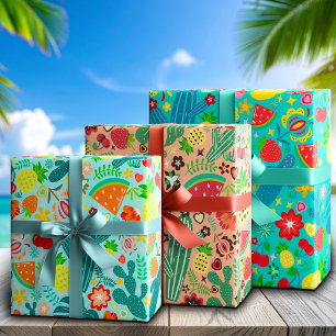 Früchte & Kaktus Küstenfestival Sonnige Stimmung Geschenkpapier Set