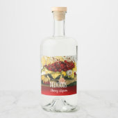 FRÜCHTE/KERRIEN UND KARNATIONEN DER SAISON ALKOHOLFLASCHENETIKETT (Vorderseite)