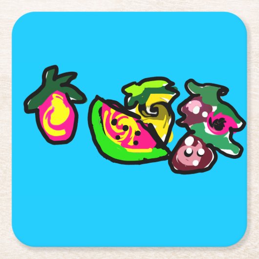 Früchte Kunst Spaß  Rechteckiger Pappuntersetzer (Vorderseite)