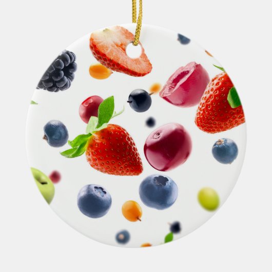 Früchte-Mix Keramik Ornament (Vorne)