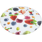 Früchte-Mix Polyester Weihnachtsbaumdecke (Schrägansicht)