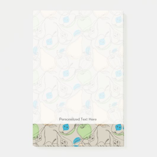 Früchte-Muster Post-it Klebezettel (Vorderseite)