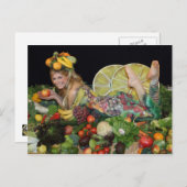 früchte obst postkarte, post card, vegetarian card postkarte (Vorne/Hinten)