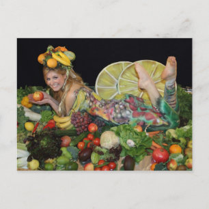 früchte obst postkarte, post card, vegetarian card postkarte