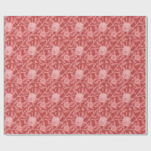 Früchte oder Granatapfel in Rot und Weichrosa Geschenkpapier (Flach)