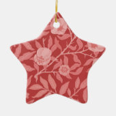 Früchte oder Granatapfel in Rot und Weichrosa Keramik Ornament (Vorne)