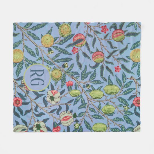Früchte oder Granatapfel William Morris Personalis Fleecedecke (Vorderseite (Horizontal))