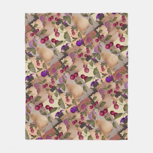 Früchte, Patchwork Fleecedecke (Vorderseite)