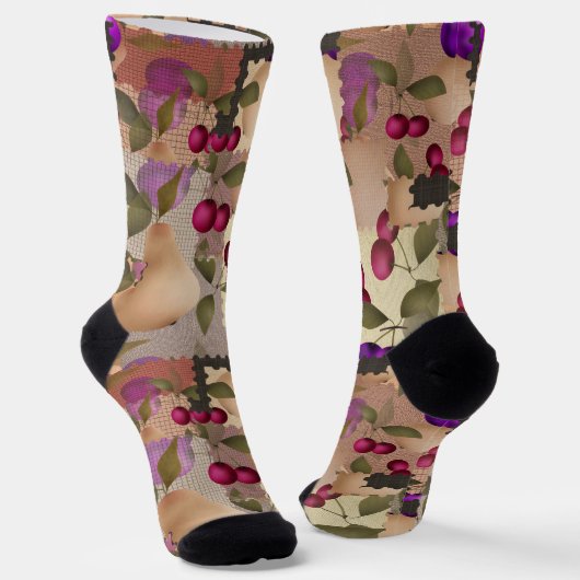 Früchte, Patchwork Socken (Gewinkelt)