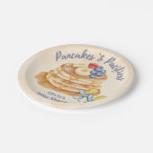 Früchte Pfannkuchen & Schnuller Gingham Babyparty Pappteller (Schrägansicht)
