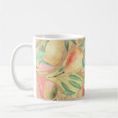 Früchte, Pfirsiche, Birnen, Zitronen, Aquarell Kaffeetasse (Links)