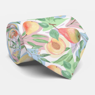 Früchte, Pfirsiche, Birnen, Zitronen, Aquarell Krawatte