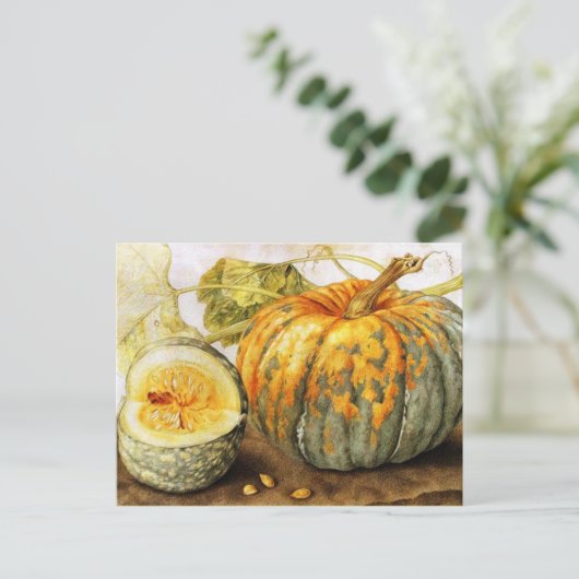 FRÜCHTE/PUMPKINS Halloween, Erntedank Postkarte (Stehend Vorderseite)