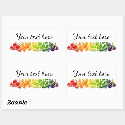 Früchte Regenbogen Rechteckiger Aufkleber (Blatt)