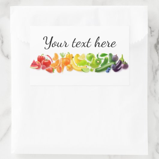 Früchte Regenbogen Rechteckiger Aufkleber (Tasche)
