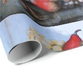 FRÜCHTE/ROTE WEISSE GRABEN UND FARBEN DER SAISON GESCHENKPAPIER (Rolleneckpunkt)