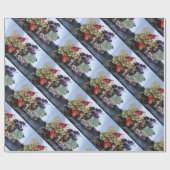 FRÜCHTE/ROTE WEISSE GRABEN UND FARBEN DER SAISON GESCHENKPAPIER (Flach)