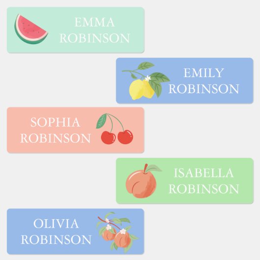 Früchte Schulvorschulzeit Tagespflege Wasserdichte Etiketten (Gruppe)