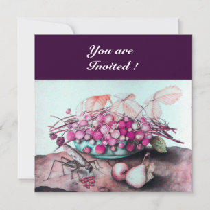 FRÜCHTE/STRAWBERRIEN UND ERBEN DER SAISON EINLADUNG