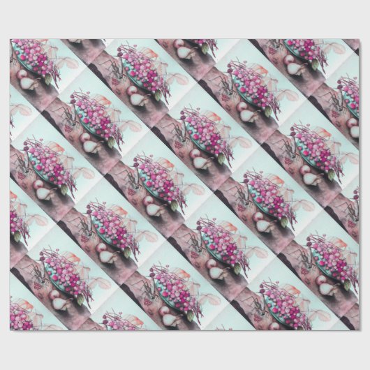 FRÜCHTE/STRAWBERRIEN UND ERBEN DER SAISON GESCHENKPAPIER (Flach)