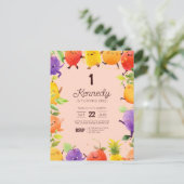 Früchte Thema Geburtstag Einladung Postkarte (Stehend Vorderseite)