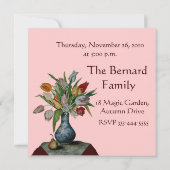 FRÜCHTE/TULIPS Erntedank Abendessen in Rosa Einladung (Rückseite)