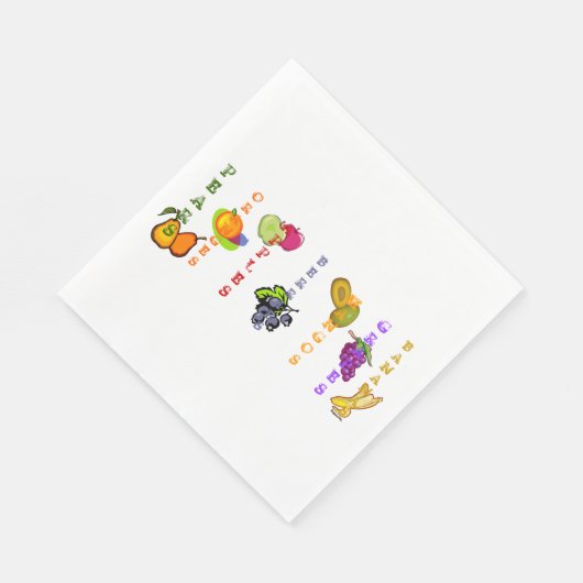Früchte und Blaubeeren Serviette (Ecke)
