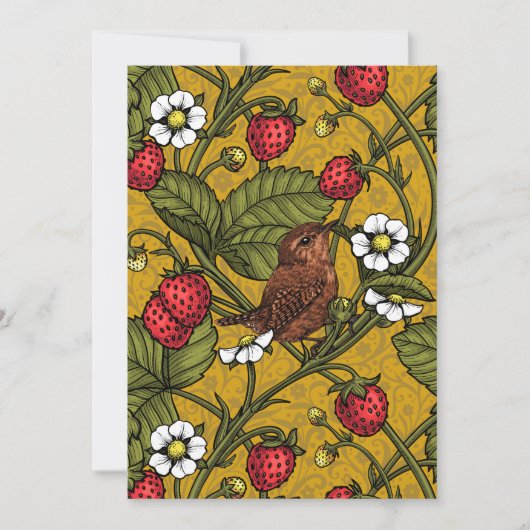 Früchte und Erdbeeren auf Mustrard (Vorderseite)