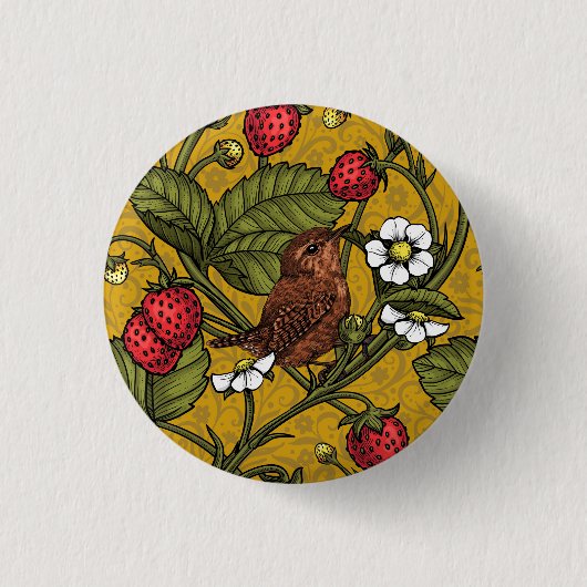 Früchte und Erdbeeren auf Mustrard Button (Vorderseite)