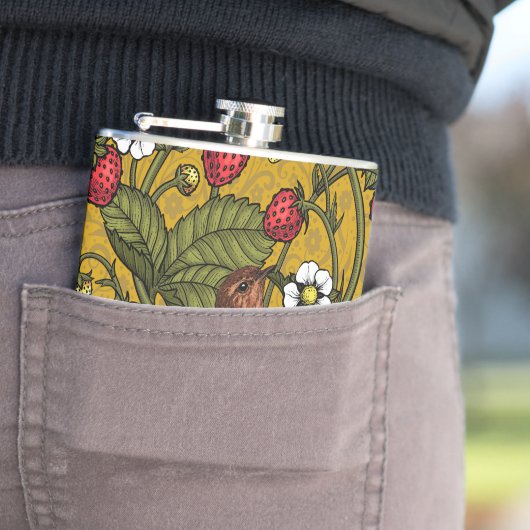 Früchte und Erdbeeren auf Mustrard Flachmann (Beispiel)