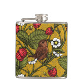 Früchte und Erdbeeren auf Mustrard Flachmann (Vorderseite)