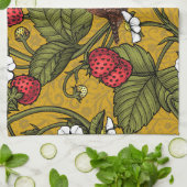 Früchte und Erdbeeren auf Mustrard Geschirrtuch (Gefaltet)