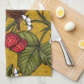 Früchte und Erdbeeren auf Mustrard Geschirrtuch (Viertel Falte)