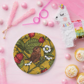 Früchte und Erdbeeren auf Mustrard Pappteller (Party)