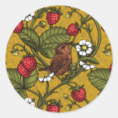 Früchte und Erdbeeren auf Mustrard Runder Aufkleber (Vorderseite)