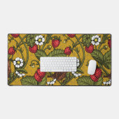 Früchte und Erdbeeren auf Mustrard Schreibtischunterlage (Tastatur & Maus)