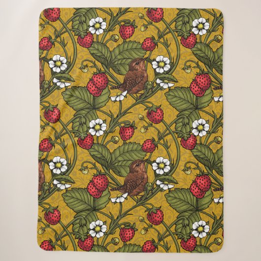 Früchte und Erdbeeren auf Mustrard Sherpadecke (Vorderseite)