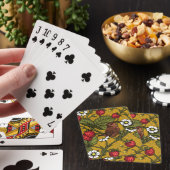 Früchte und Erdbeeren auf Mustrard Spielkarten (In Situ)