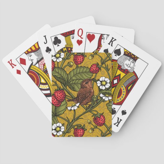 Früchte und Erdbeeren auf Mustrard Spielkarten (Rückseite)
