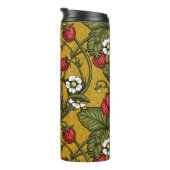 Früchte und Erdbeeren auf Mustrard Thermosbecher (Nach rechts gedreht)