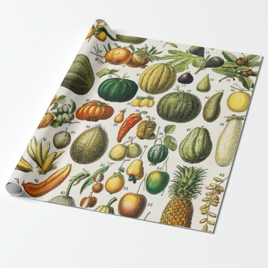 Früchte und Gemüse Geschenkpapier (Ungerollt)