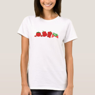 Früchte und Gemüse in der Farbe Rot T-Shirt