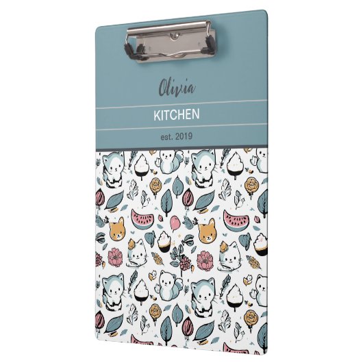 Früchte und Katzen Klemmbrett (Links)