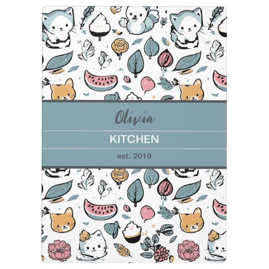 Früchte und Katzen Klemmbrett (Rückseite)