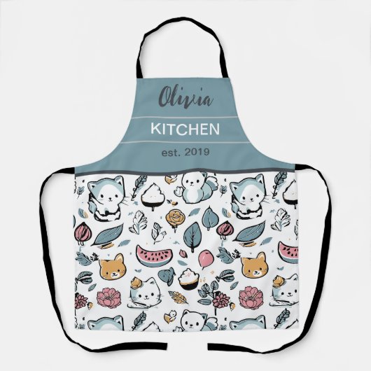 Früchte und Katzen Schürze (Vorderseite)