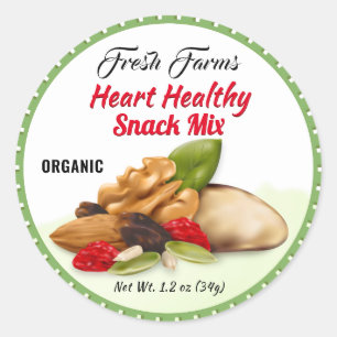 Früchte und Nut Snack Mix Canning Runder Aufkleber